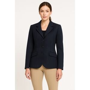 Vtg Y2K Beaufort Riding Apparel Charcoal Herringbone Equestrian Blazer small